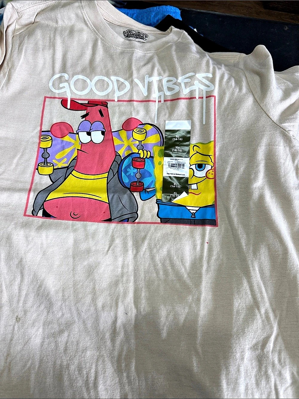 Nickelodeon SpongeBob SquarePants Good Vibes Graphic T-Shirt Tee Boys XL